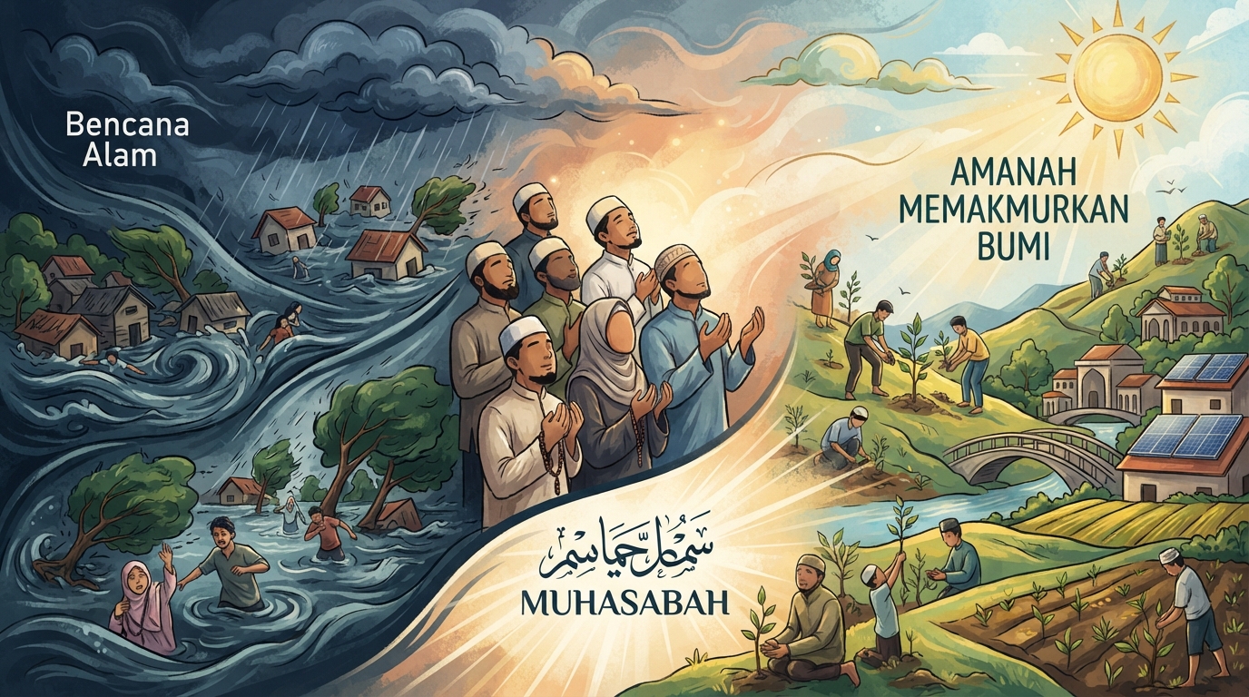 Khutbah Jumat: Bencana Alam, Muhasabah, dan Amanah Memakmurkan Bumi